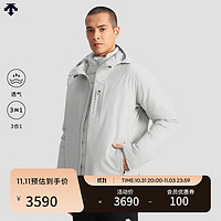 DESCENTE【】迪桑特跑步系列运动男子三合一上衣两件套冬季 LG-LIGHT GRAY M(170/92A)