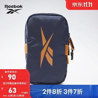 Reebok 锐步 官方男女BAG拉链基础LOGO款健身运动百搭挎包H37097 H37097-藏青 均码