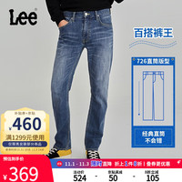 Lee 经典舒适丹宁复古水洗蓝色男士牛仔裤休闲潮流