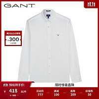 GANT 甘特 明星同款 GANT甘特春夏男经典休闲舒适牛津纺长袖衬衫|3046000 白色 L