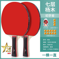 361° 乒乓球拍初学者套装 混拍2支+13黄球