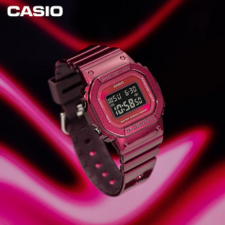 卡西欧（CASIO）G-SHOCK  Red & Black 流行色防水防震运动女表 GMD-S5600RB-4PR