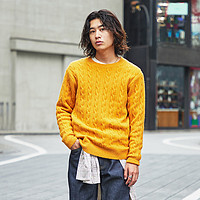 UNIQLO 优衣库 souffle yarn纽花圆领针织衫 460950