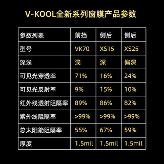 威固官网VK70+XS汽车贴膜隔热膜太阳膜贴膜汽车窗膜全车膜