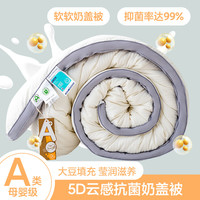 南方生活A类母婴级大豆被子秋冬被芯加厚大豆纤维被抗菌单人棉被褥子家用 A类抗菌大豆被-灰DG 1.5x2.0m 3斤