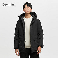 Calvin Klein Jeans秋冬男装休闲多口袋抽绳连帽羽绒服外套J313560 099-黑色 L