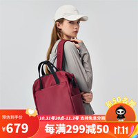 VENQUE范克时尚双肩包女高级感轻便背包男旅行书包大容量通勤 葡萄酒红