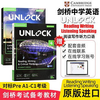 原版剑桥初中英语教材Unlock教材 Unlock 4级别 读写+听说 KET/PET/FCE雅思托福阅读写作教材