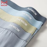 Miiow 猫人 正品男士内裤莫代尔平角高档简约抗菌薄款中腰四角裤头男内裤