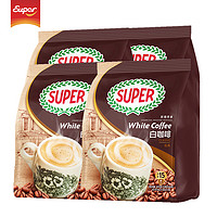 SUPER 超级 马来西亚super超级炭烧白咖啡三合一原味速溶咖啡粉600克x3袋