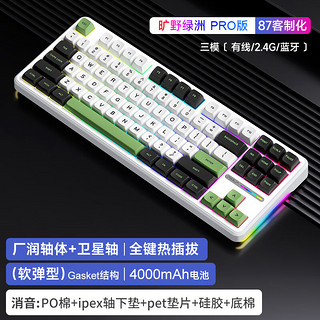 F87 Pro 87键 三模机械键盘 旷野绿洲 灰木轴V4 RGB