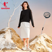 中国乔丹运动卫衣女冬女子套头圆领卫衣休闲织带上衣女