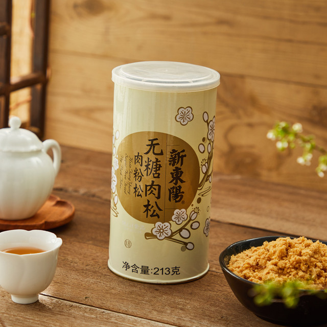 新東陽 无糖肉松 早餐配粥寿司烘焙不含蔗糖中老年 213g/罐