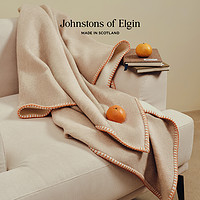 Johnstons of Elgin 羊绒羊毛混纺双面家居毯 暖橘