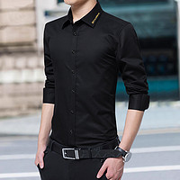 AEX 2023秋季新款青年男士衬衫时尚百搭开衫上衣通勤休闲男式衬衫