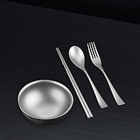 其他家 富士物语 纯钛餐具碗筷叉勺套组 三件套（筷子+叉子+汤匙）