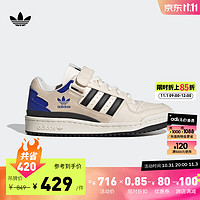 adidas阿迪达斯三叶草FORUM LOW W女子经典运动板鞋HQ4426 米色/蓝色/黑 37(230mm)