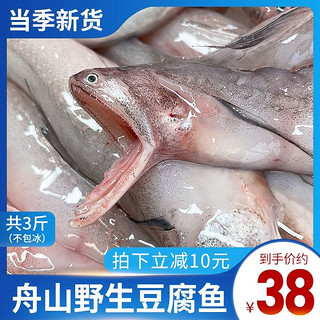 鲜喜利 舟山特产龙头鱼新鲜豆腐鱼海鲜鲜活冷冻水产九肚鱼生鲜水潺3斤装