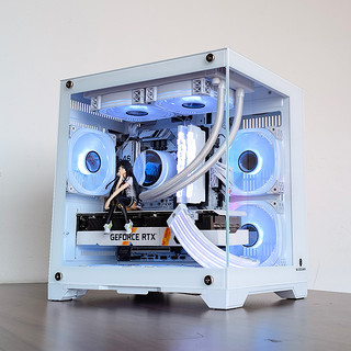 玩嘉 孤勇者MINI雪白色电脑机箱台式机MATX海景房240水冷全侧透ITX