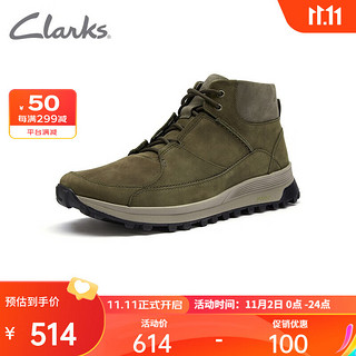 Clarks 其乐 男士短筒工装靴 261642277 深橄榄绿色 39.5