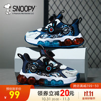 SNOOPY史努比潮牌童鞋小童发光鞋宝宝鞋子秋季灯亮灯鞋男孩儿童运动鞋 蓝/黑 31码 适合脚长18.5-19.0cm