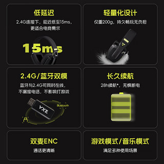 海妖V1 耳罩式头戴式2.4G蓝牙双模游戏耳机 黑色