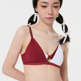 Socialloner多巴胺三角杯前扣内衣女小胸薄款无钢圈简约文胸外穿
