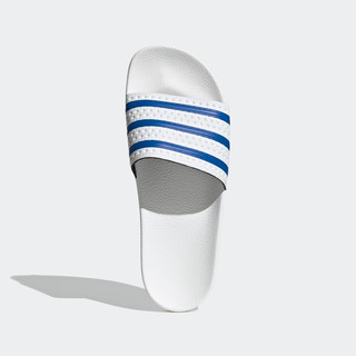 adidas阿迪达斯三叶草ADILETTE男女居家休闲拖鞋FX5860 白/蓝 43(265mm)