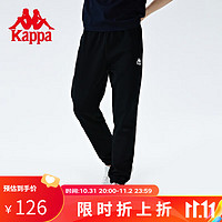Kappa 卡帕 运动裤男针织长裤小脚卫裤校服裤子男K0D12AK90D 黑色-990 L
