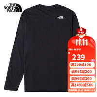 北面(The North Face)卫衣男长袖T恤2022秋冬圆领上衣运动户外舒适时尚套头衫|7QUY 7QUYJK3/黑色 M