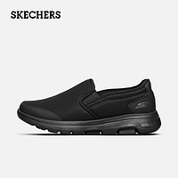 Skechers斯凯奇鞋子男网面透气舒适回弹一脚蹬休闲运动鞋 全黑色 39.5