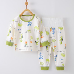 瑄妮薇婴儿秋衣秋裤套装高腰护肚男童女宝宝内衣睡衣秋装