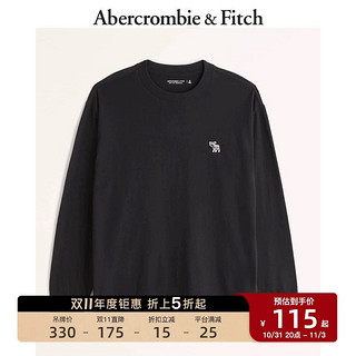 Abercrombie & Fitch AF男装 美式复古纯色简约宽松休闲通勤长袖T恤322949-1