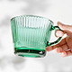 LOVWISH 乐唯诗 NERVISHI）玻璃杯水杯透明玻璃牛奶杯带把ins风奶茶杯早餐杯茶杯 墨绿