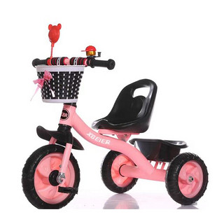 XBEIER 儿童三轮车脚踏车手推车2-3-5-6岁宝宝婴幼儿溜娃小孩推车轻便 豪华款粉色