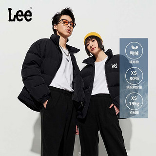 LeeXLINE舒适基础款立领男女同款面包羽绒服LUT0072557 黑色（尺码偏大，拍小一码） L