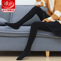 浪莎连裤袜280D-580D天鹅绒丝袜防勾打底裤春秋季中厚肉色保暖袜子女 黑色 天鹅绒580D加档