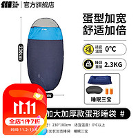 探险者 TAN XIAN ZHE） 睡袋成人户外藏蓝2.3KG加大加厚款+睡眠三宝