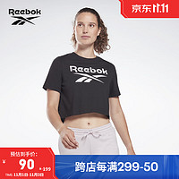 Reebok锐步夏季女子TEE经典复古基础LOGO款圆领短款短袖T恤 HB2276 A/XS