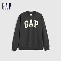 Gap 盖璞 男女装LOGO碳素软磨抓绒卫衣 841334