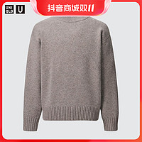 UNIQLO 优衣库 男女款绵羊毛粗针圆领针织衫 461068