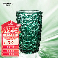 乐唯诗(NERVISHI)玻璃吸管杯水杯墨绿原色无铅加厚几何肌理网红高颜值饮料果汁杯 墨绿晶纹吸管杯*1