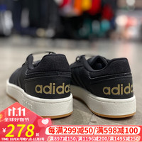adidas 阿迪达斯 男鞋 春季三条纹运动鞋透气休闲鞋小白鞋轻便休闲百搭板鞋 GZ7968/黑金 42.5