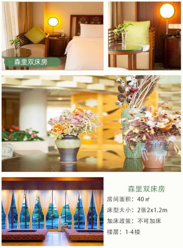 观景+吸氧+泡温泉!成都出发1.5小时!成都大邑中铁花水湾温泉酒店 森里双床房/雅致山景大床房1晚(含双早+双人温泉体验等)