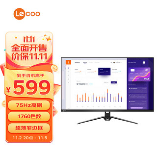 Lecoo 联想来酷 Lecoo 27英寸 IPS 75HZ 全高清 超薄窄边框 HDMI 广视角 可壁挂 升级底座 低蓝光 电脑显示器 M2713