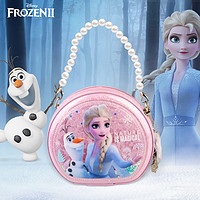 PLUS会员：Disney 迪士尼 儿童包包女童可斜跨女孩单肩冰雪奇缘艾莎公主流沙手提包 粉色