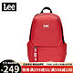 Lee 双肩包男女时尚背包品牌休闲商务15.6英寸电脑包防泼水书包 红色