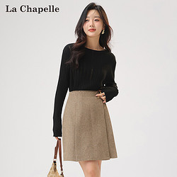 La Chapelle 拉夏贝尔 竖条纹圆领打底长袖套头针织衫