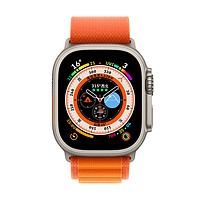 Apple 苹果 Watch Ultra 49mm钛金属表壳橙色高山回环表带蜂窝版智能手表