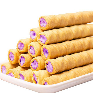 不多言 芋泥紫薯牛奶香蛋酥卷夹心脆网红饼干约24根